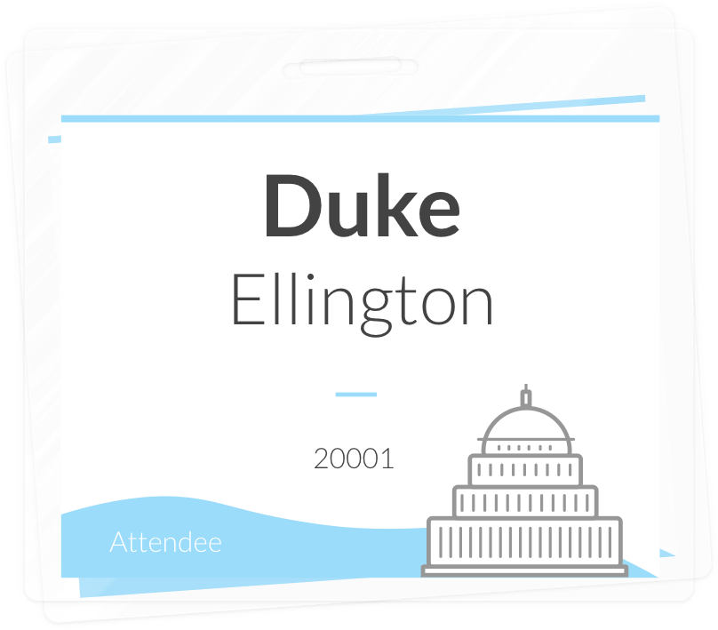 Create engaging name badges that fit the Washingtonian style