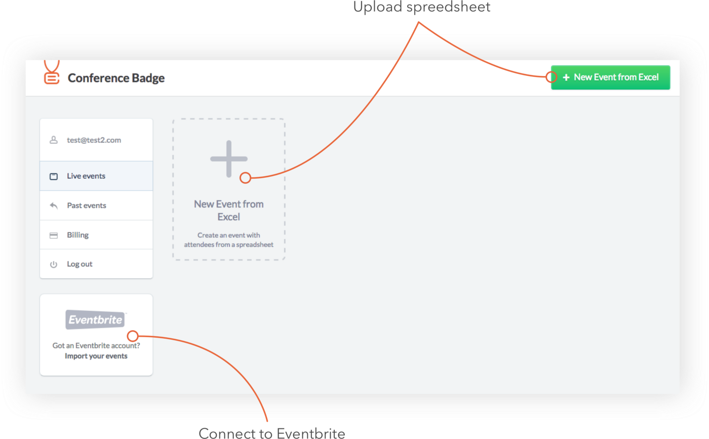 Conference Badge dashboard