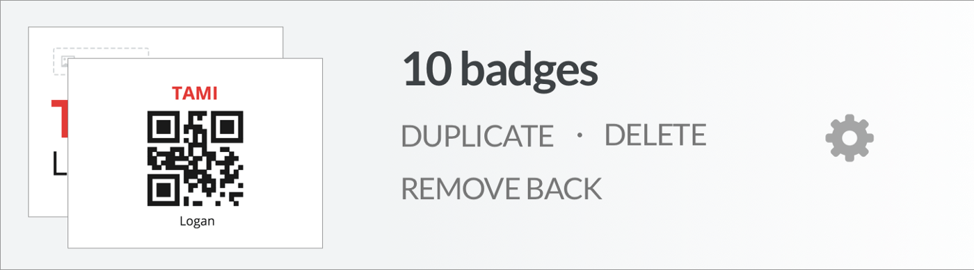 Double-sided badge shown on sidebar
