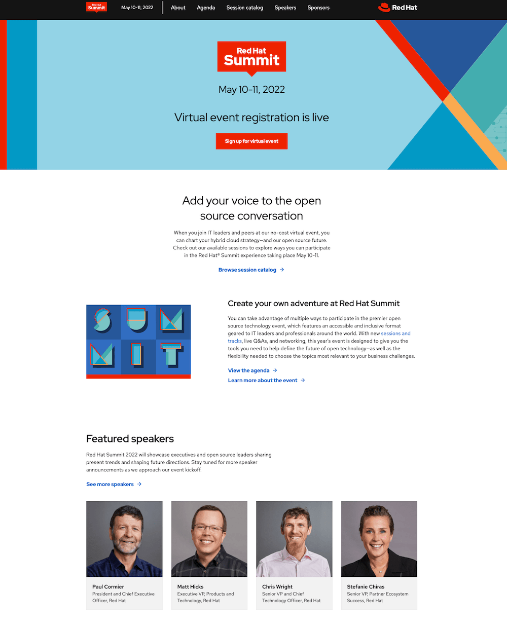 Event landing page example