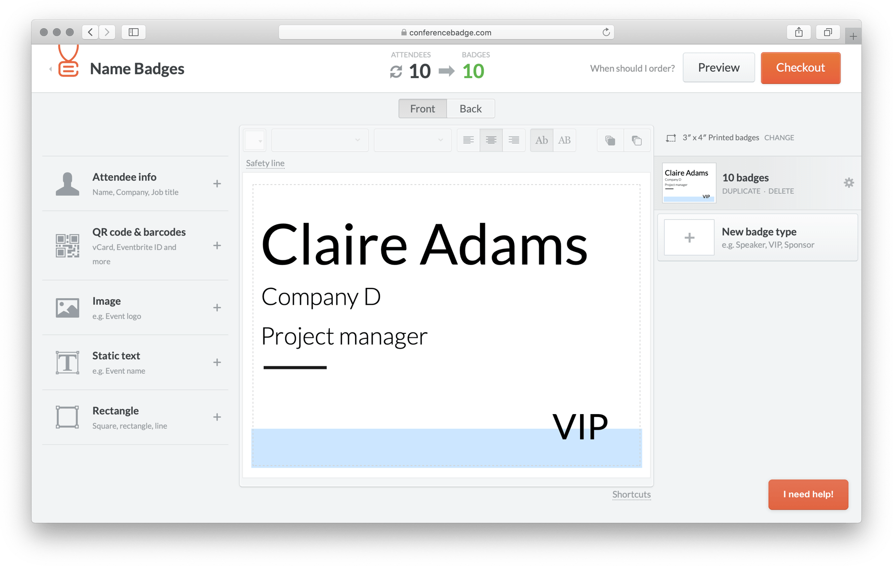 Name Tag Templates from ConferenceBadge.com — Conference Badge In Visitor Badge Template Word