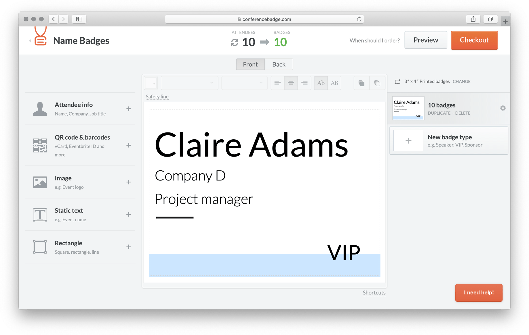 Name Tag Editor from ConferenceBadge.com