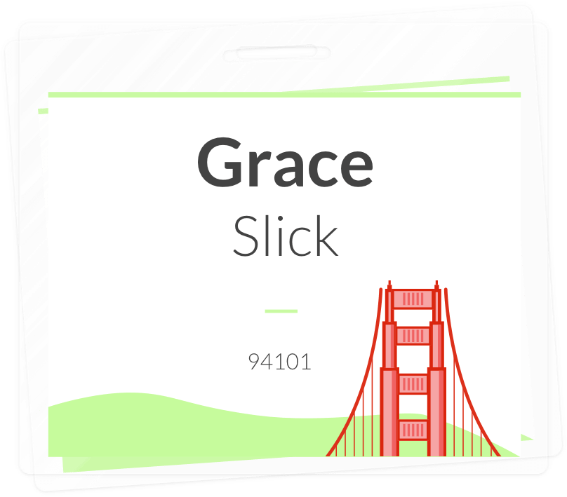 Create beautiful name badges that fit the San Francisco style